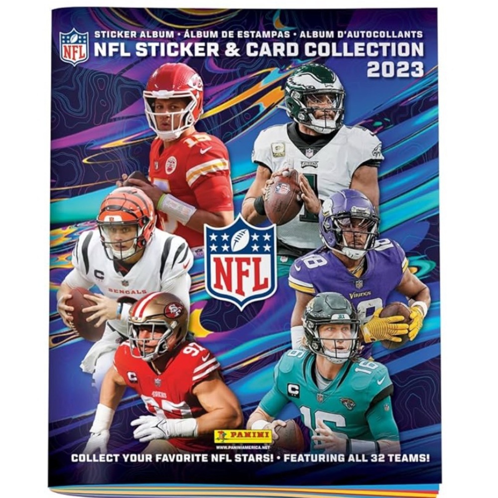 2023 🌸 New Panini NFL Sticker & Card Collection Album - Red, Blue, Purple